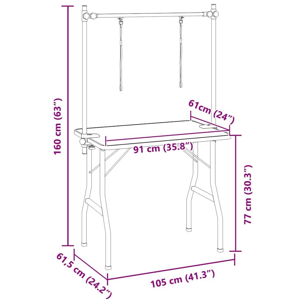 Table De Toilettage Ajustable Pour Chiens Chats 2 Potences