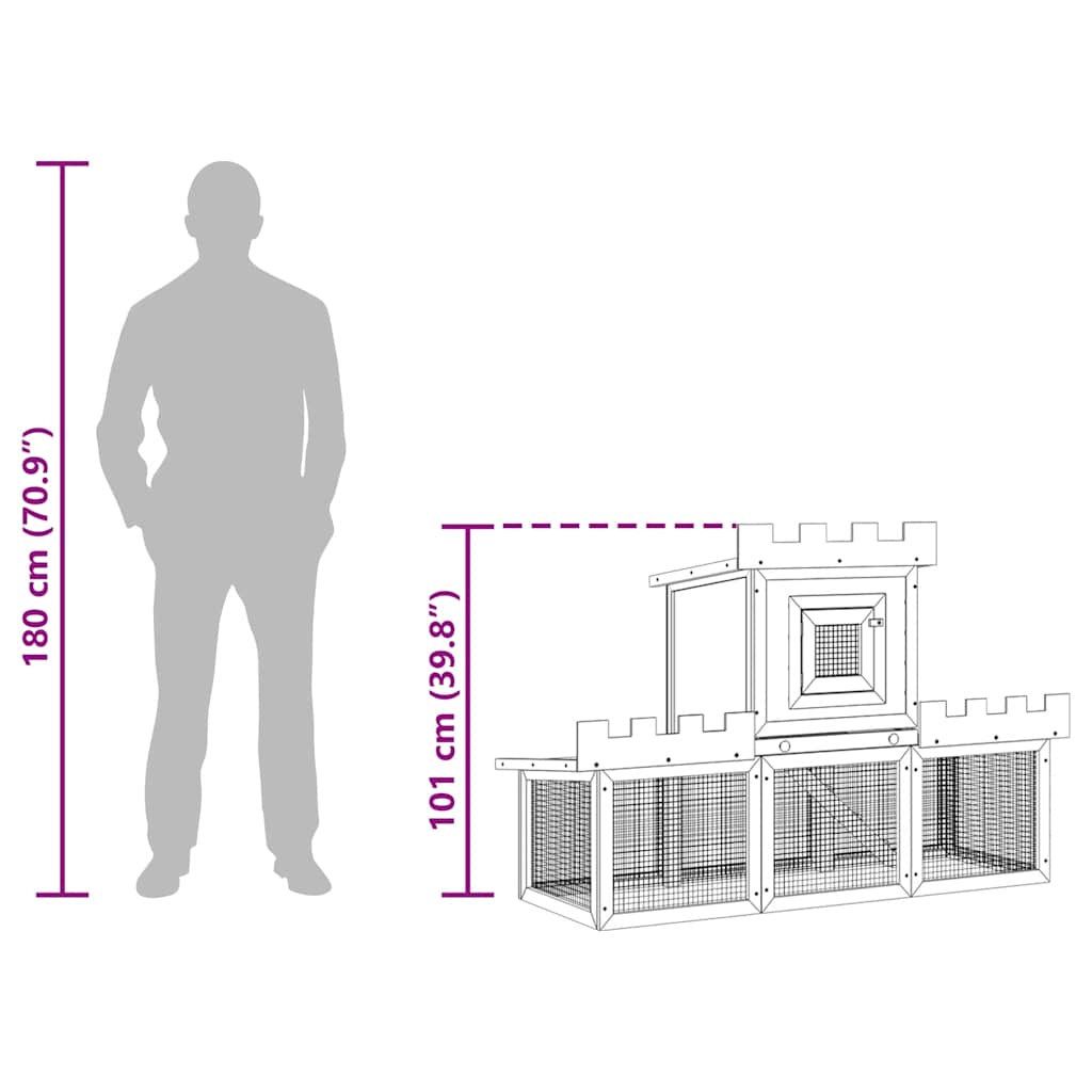 Clapier Large D'extérieur Avec 1 Seule Maison