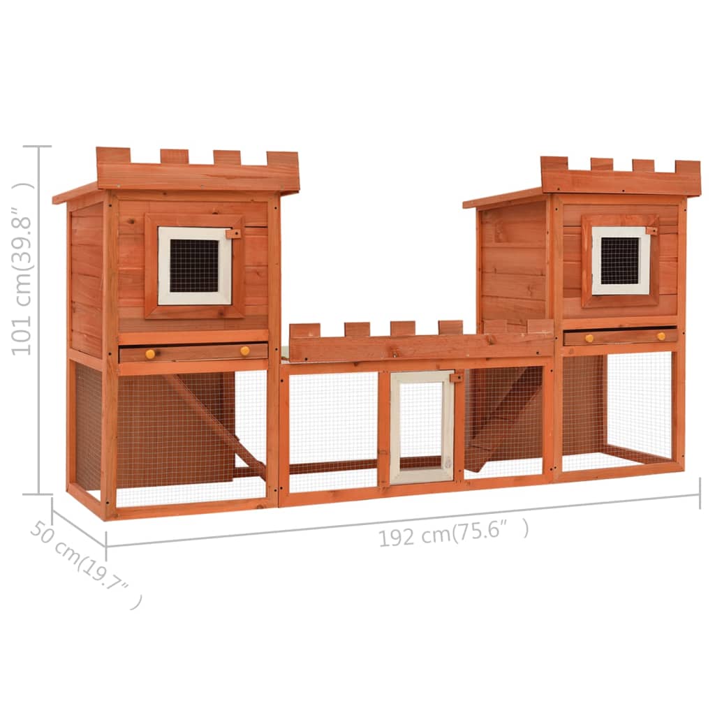 Clapier Large D'extérieur Avec Maison Double