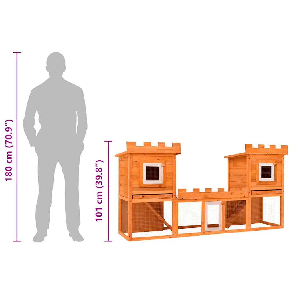 Clapier Large D'extérieur Avec Maison Double