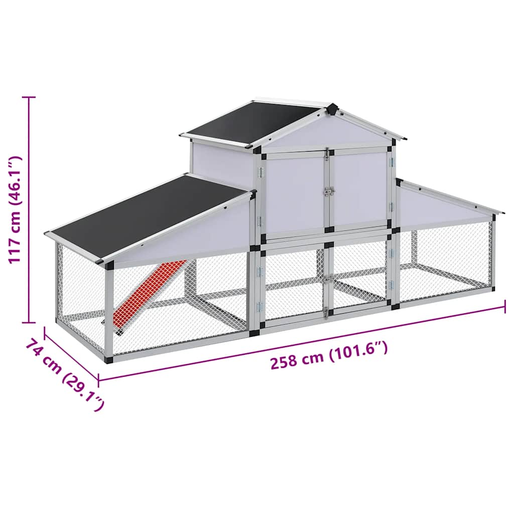 Poulailler Avec Rampes Et Nichoir Aluminium