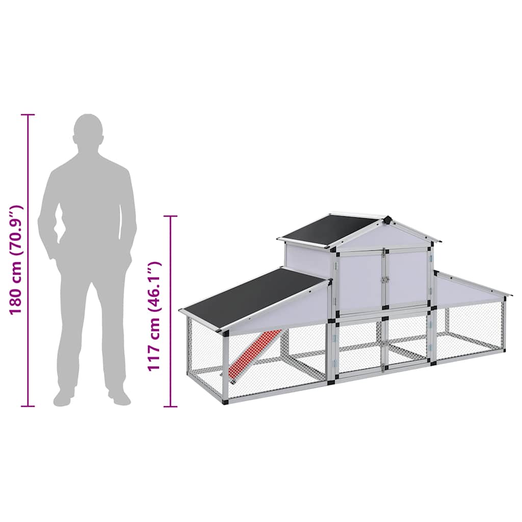 Poulailler Avec Rampes Et Nichoir Aluminium