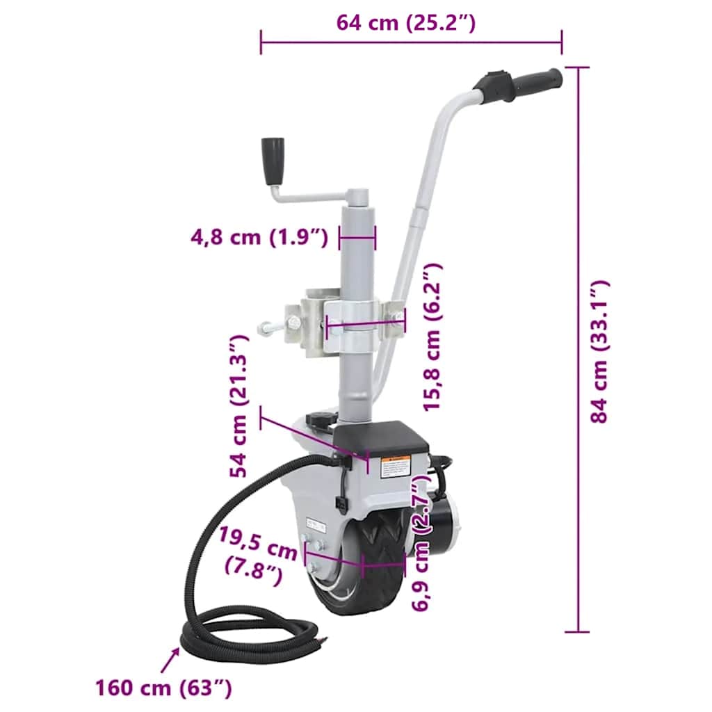 Unité Motorisée À Roue Pour Roulotte Aluminium 12 V 350 W