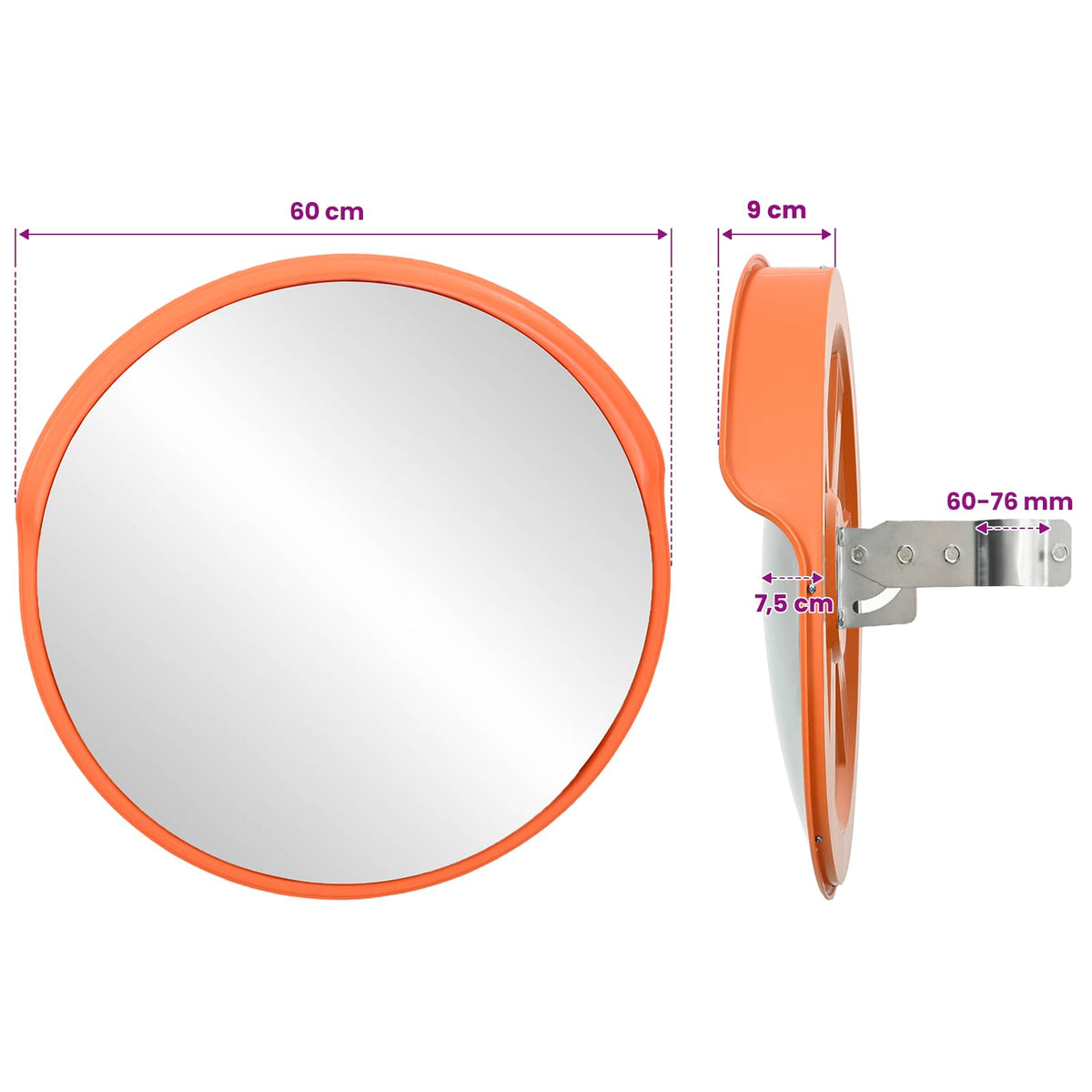 Miroir De Trafic Convexe Plastique 60 Cm