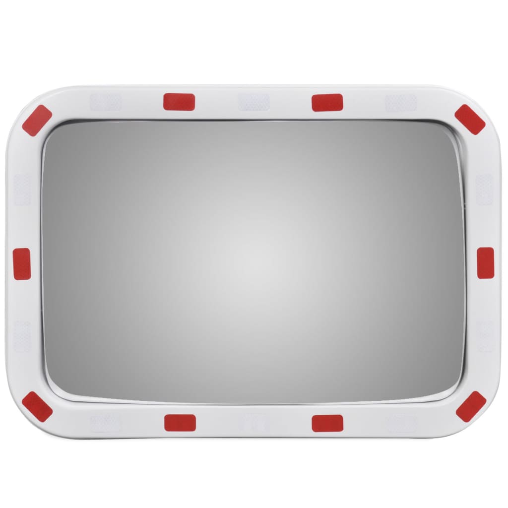 Miroir De Trafic Convexe Rectangulaire 40X60Cm Avec Réflecteurs