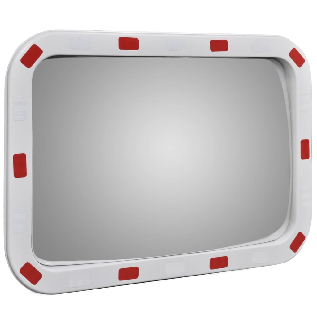 Miroir De Trafic Convexe Rectangulaire 40X60Cm Avec Réflecteurs