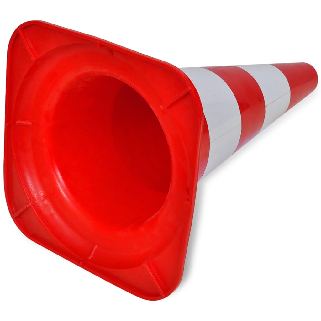 Cône De Signalisation Réfléchissant 10 Pcs 50 Cm Rouge Et Blanc