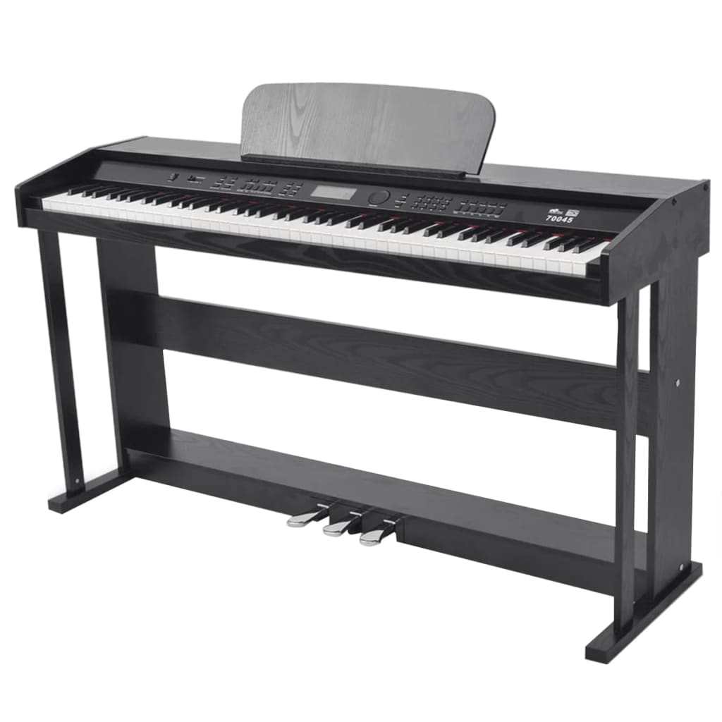 Piano Numérique Avec Pédales 88 Touches Noir Panneau Mélamine