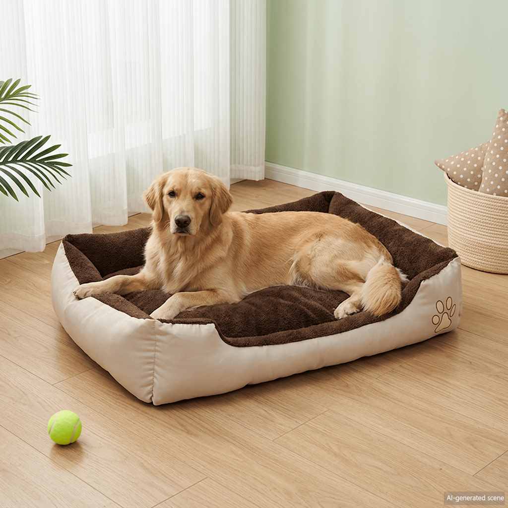 Lit Pour Chiens Beige Et