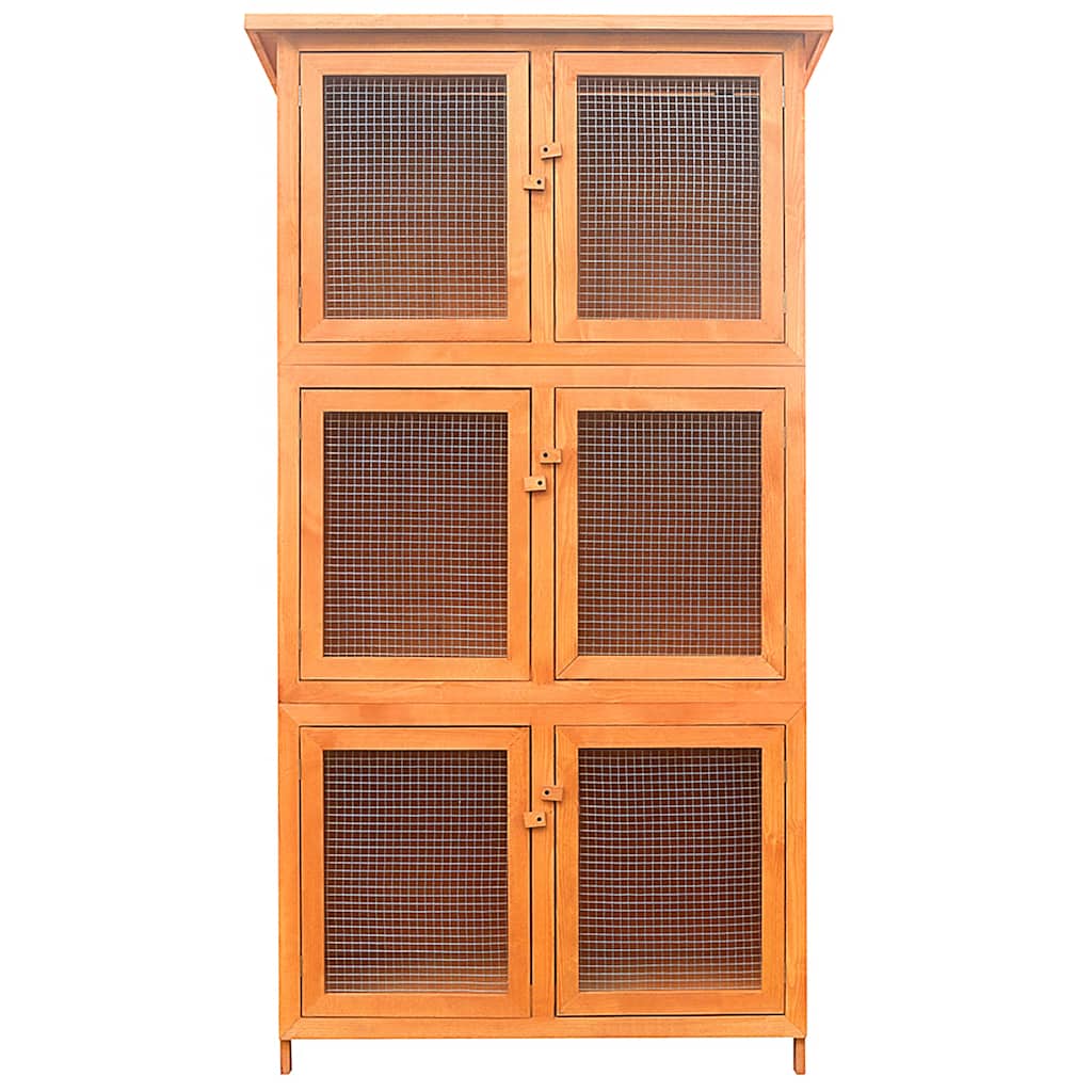 Cage Pour Animaux 6 Compartiments Bois