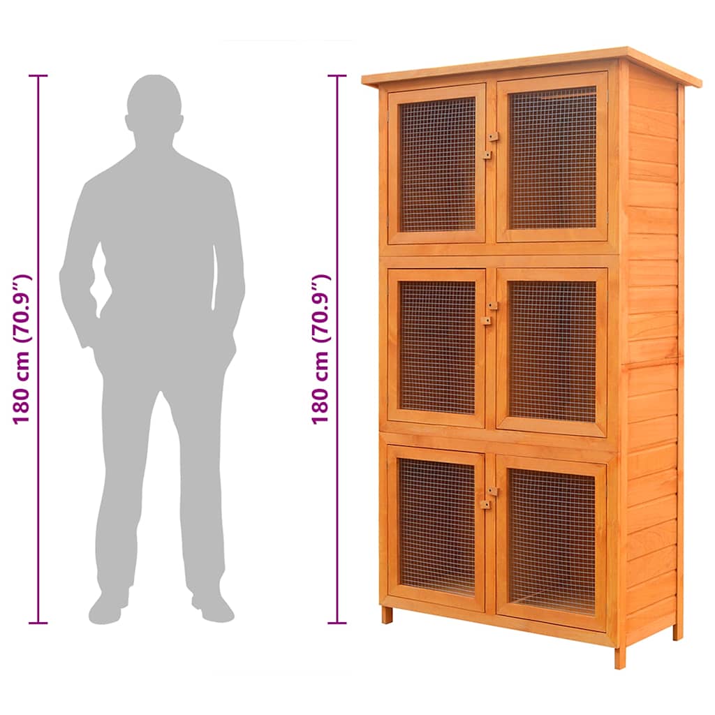 Cage Pour Animaux 6 Compartiments Bois
