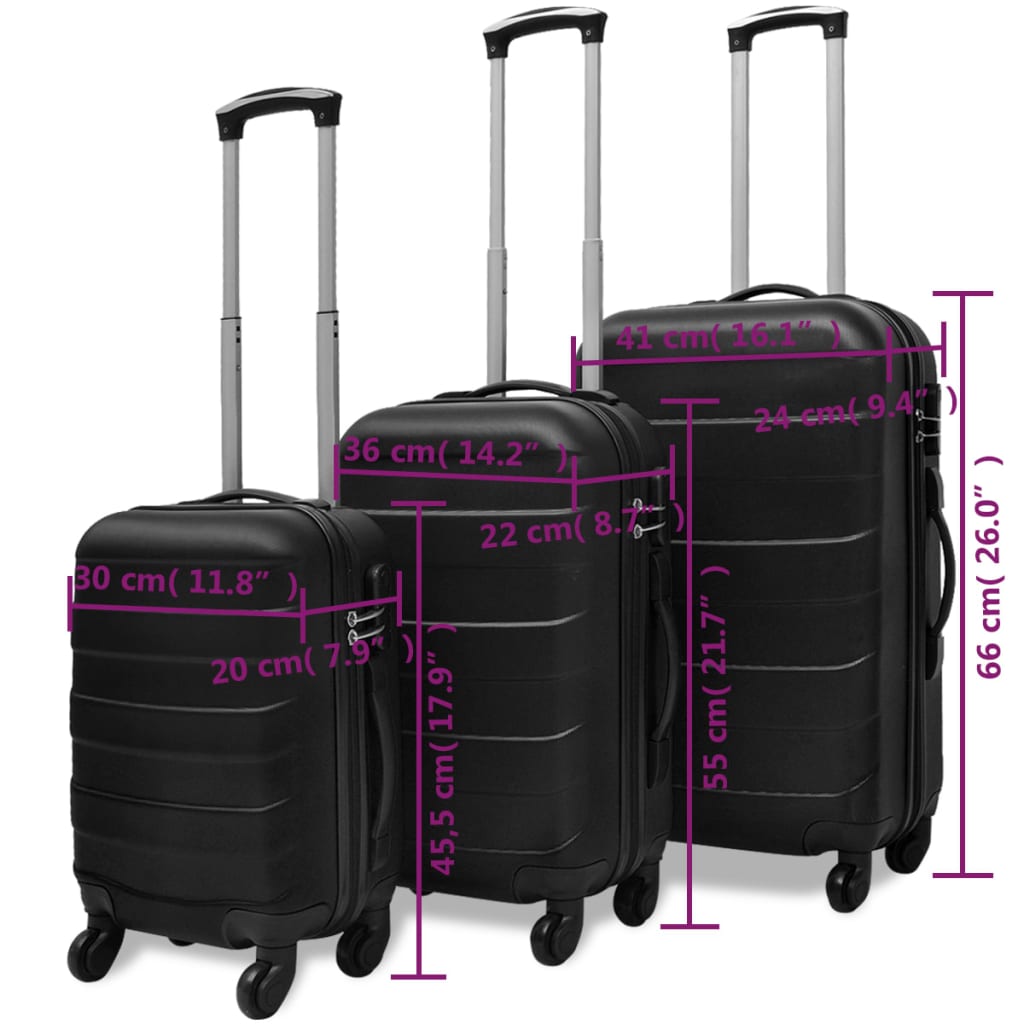 Ensemble De Valises Rigides 3 Pcs 45,5/55/66 Cm