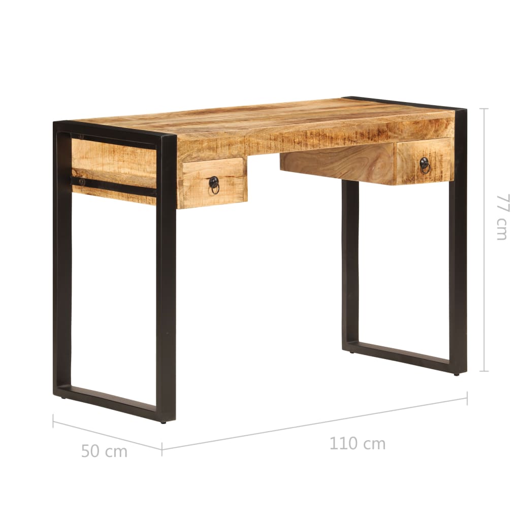 Bureau Avec 2 Tiroirs Bois Solide De Manguier