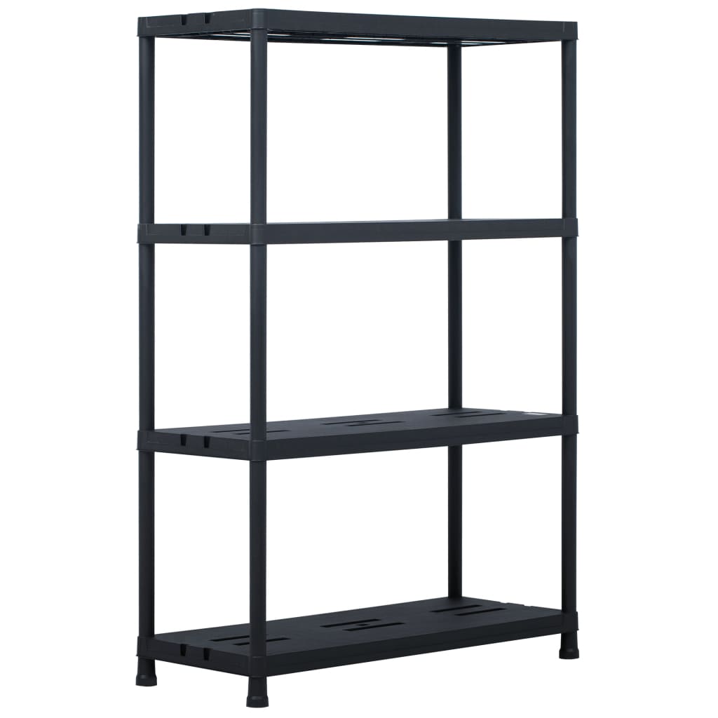 Étagères De Rangement 2 Pcs Noir Plastique