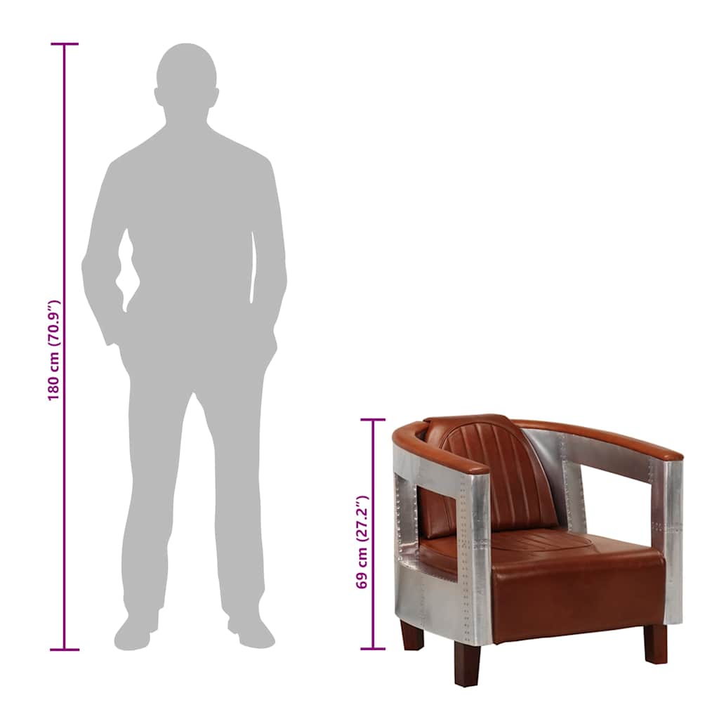 Fauteuil En Style D'aviation Cuir Véritable