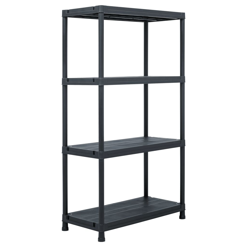 Étagères De Rangement 2 Pcs Noir Plastique