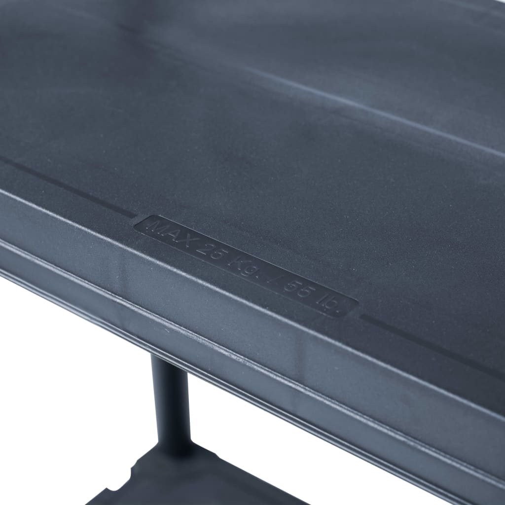 Étagères De Rangement 2 Pcs Noir Plastique