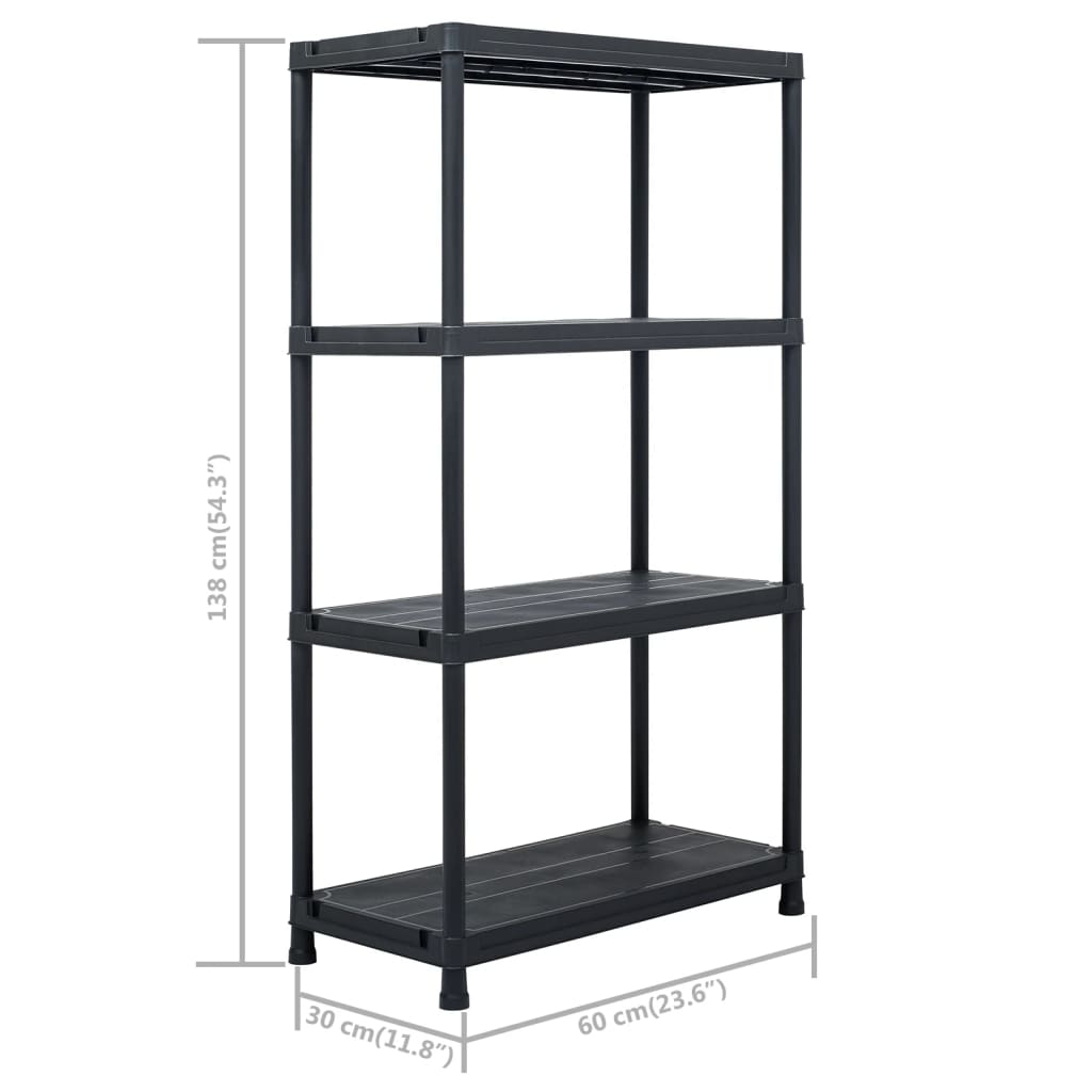 Étagères De Rangement 2 Pcs Noir Plastique