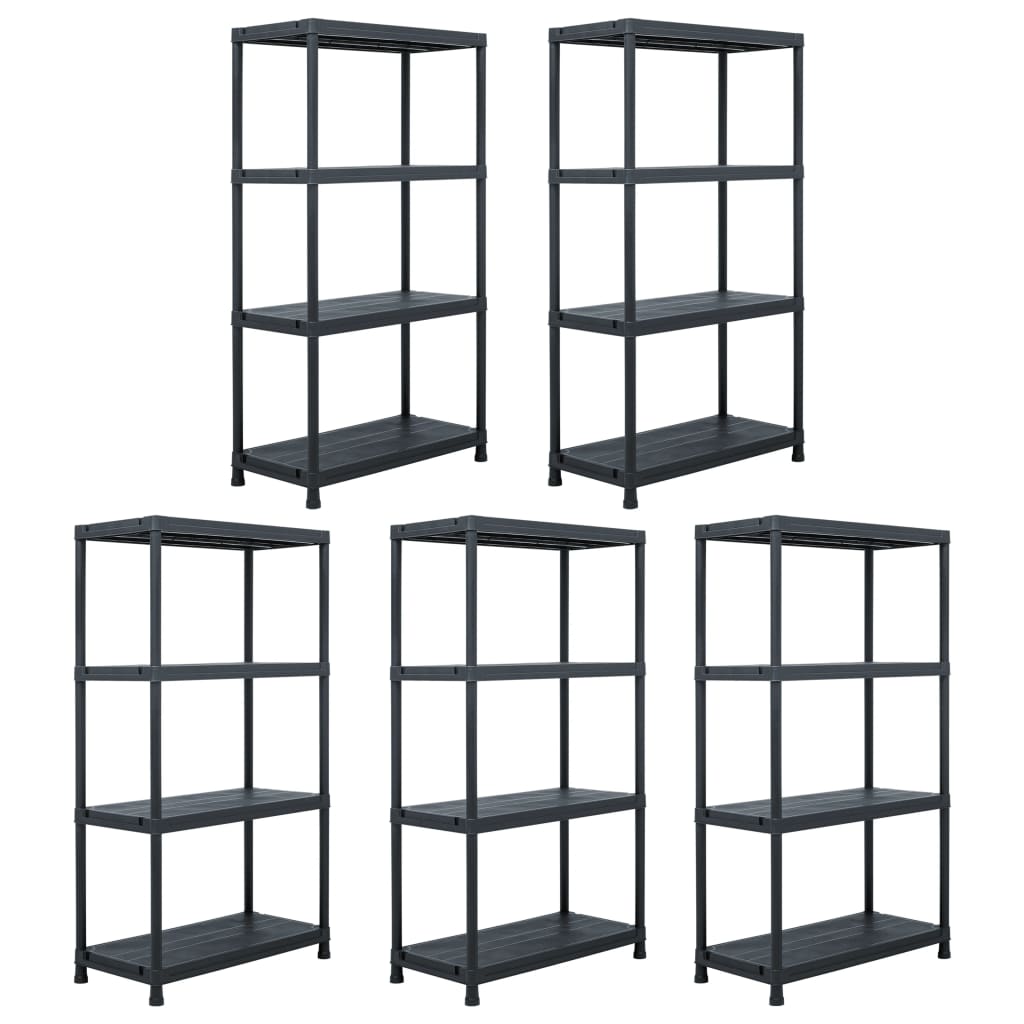 Étagères De Rangement 2 Pcs Noir Plastique