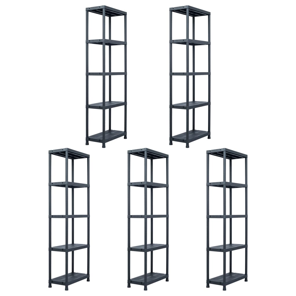 Étagères De Rangement 2 Pcs Noir Plastique