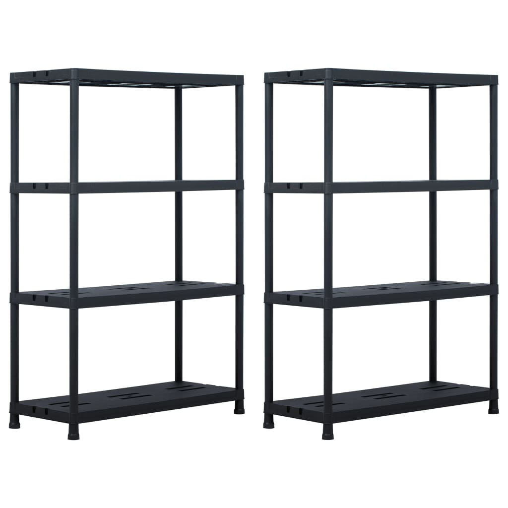 Étagères De Rangement 2 Pcs Noir Plastique