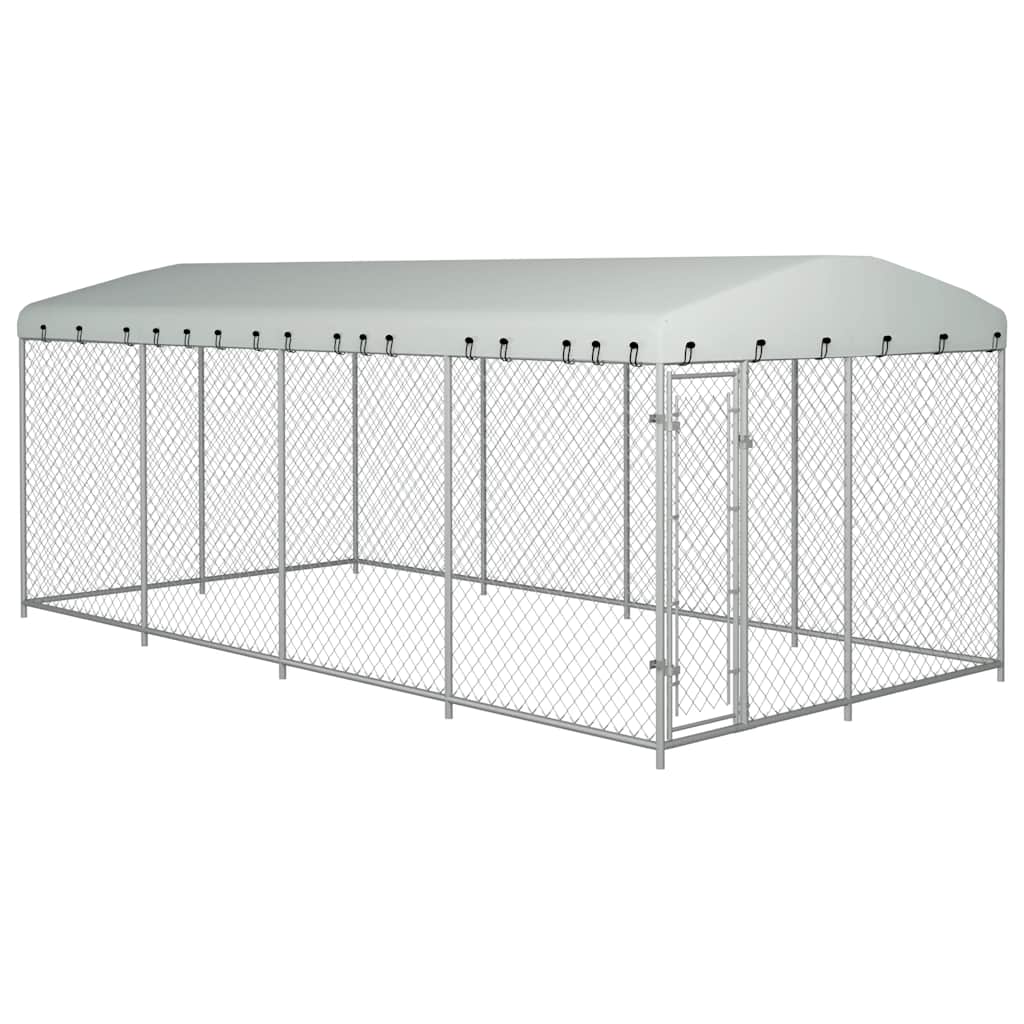 Chenil Extérieur Avec Toit Pour Chiens 7,6X3,8X2,3 M