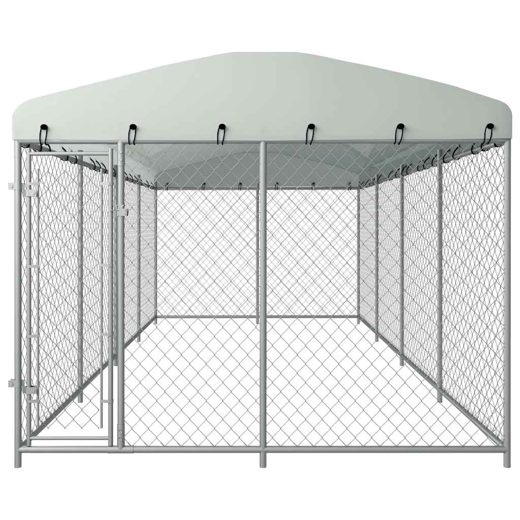 Chenil Extérieur Avec Toit Pour Chiens 7,6X3,8X2,3 M