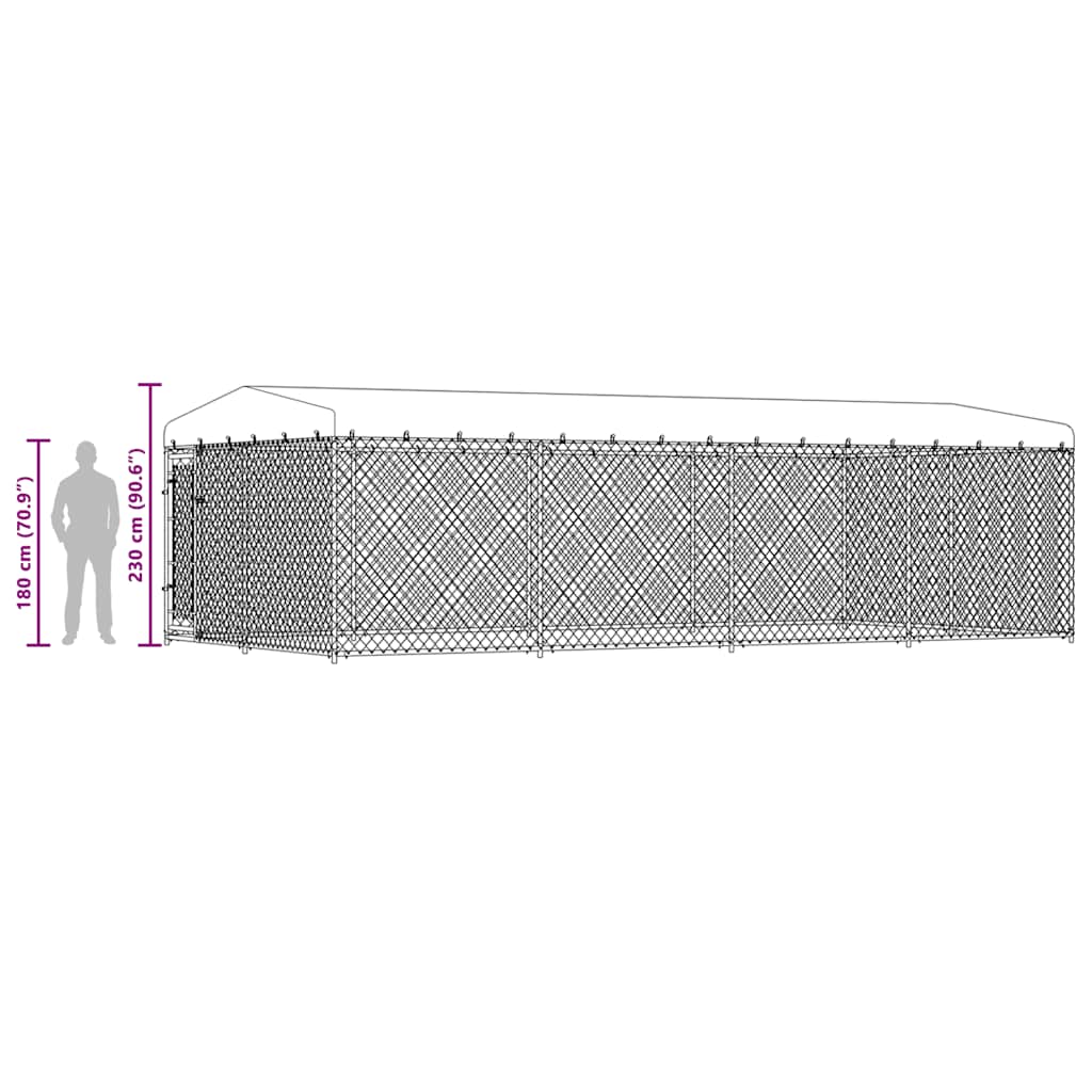 Chenil Extérieur Avec Toit Pour Chiens 7,6X3,8X2,3 M