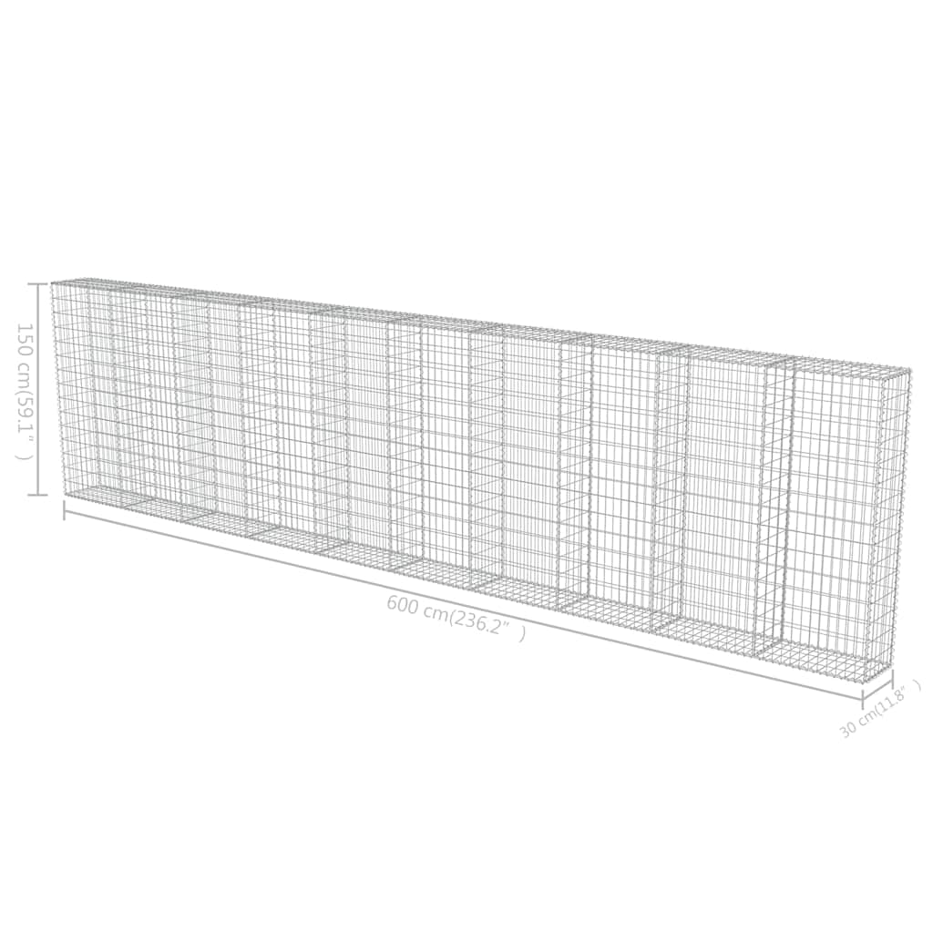 Mur À Gabion Avec Couvercles Acier Galvanisé