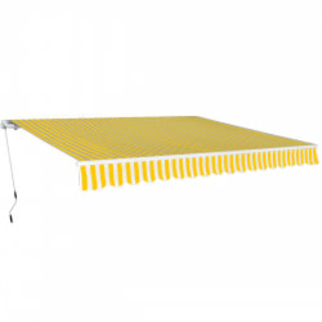 Auvent Pliable Manuel 600 Cm Bleu/Blanc