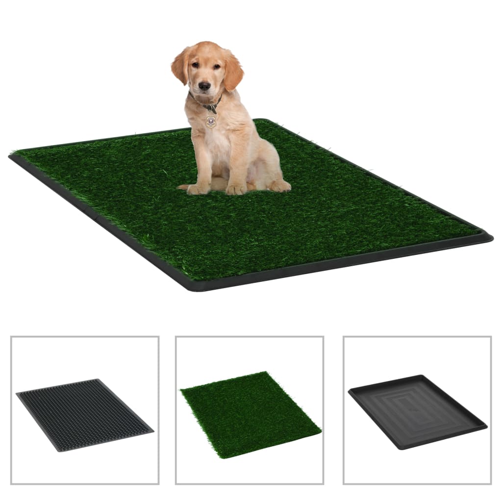 Tapis Pour Animaux Avec Plateau Et Gazon Artificiel Vert