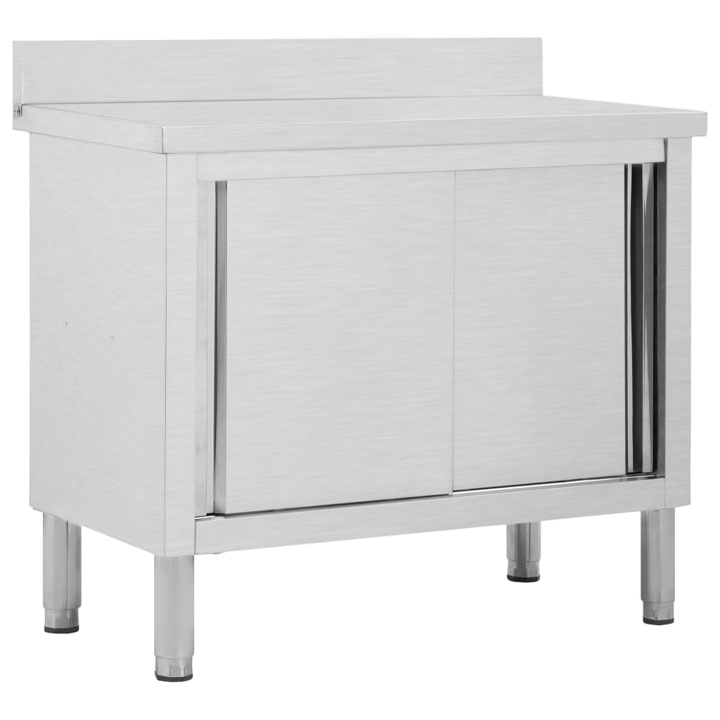 Tables Avec Portes Coulissantes 2 Pcs Inox