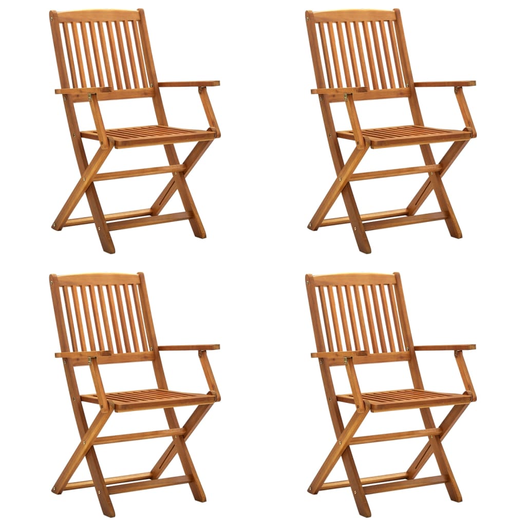Chaises Pliantes, Lot De 2, 57 X 48,5 X 90 Cm, En Bois D'acacia Massif