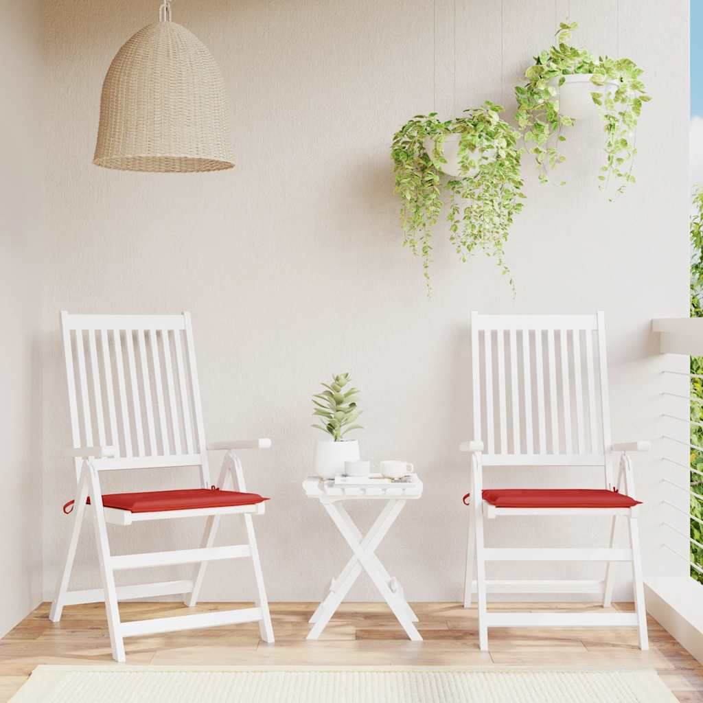 Coussins De Chaise De Jardin Lot De 6 Carreaux Rouges 40X40X3Cm