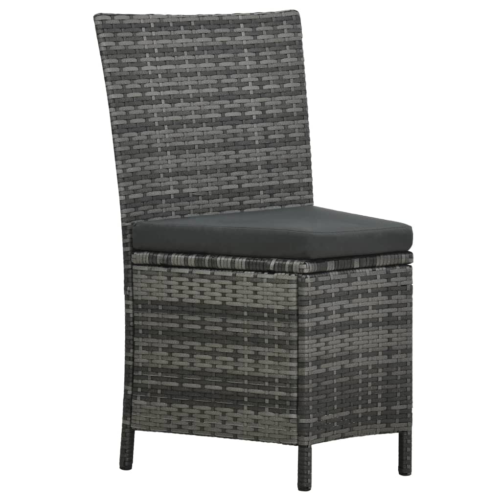 Ensemble À Manger D'extérieur 7 Pcs Avec Coussins Rotin Gris
