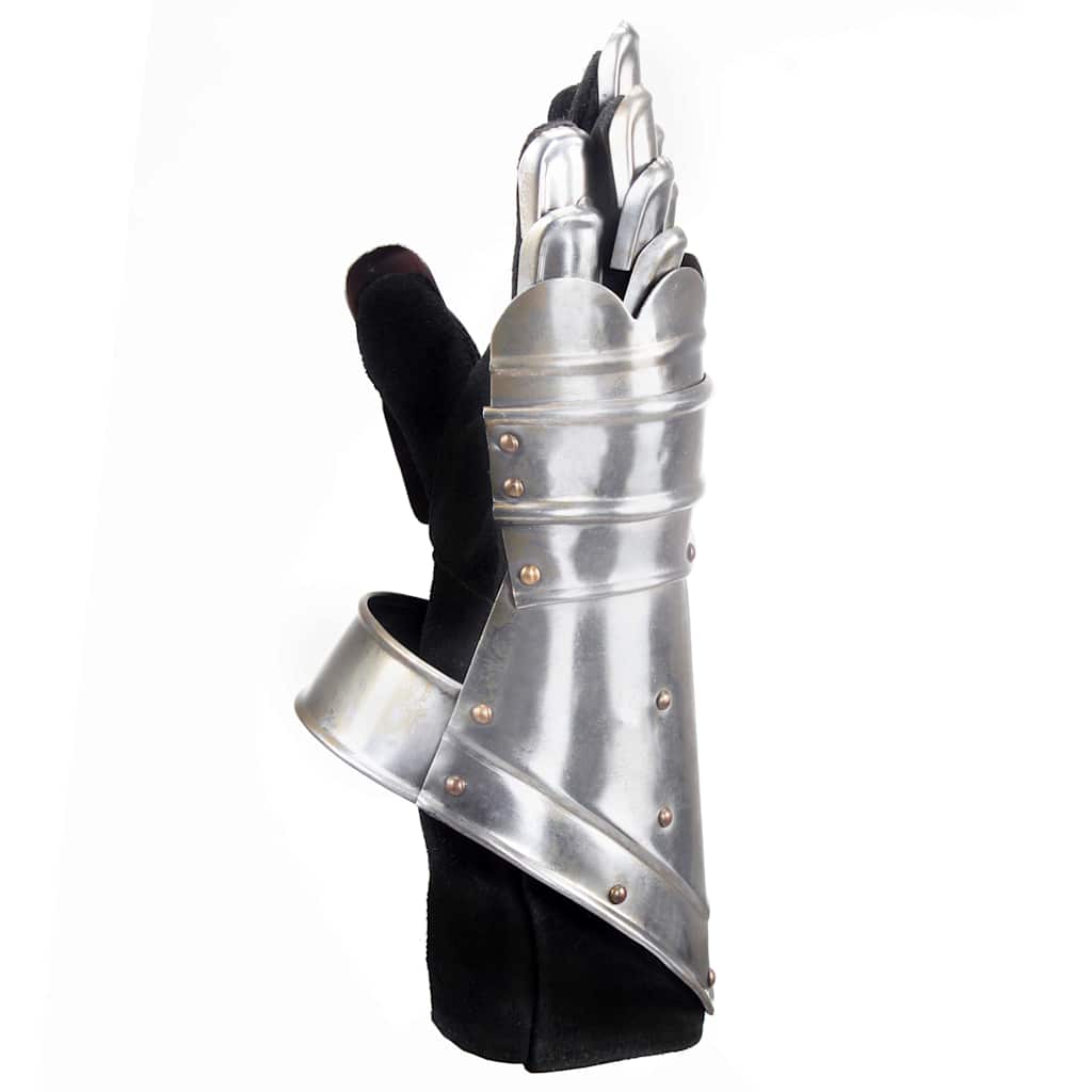 Gantelets De Chevalier Médiéval Gn Argenté Acier