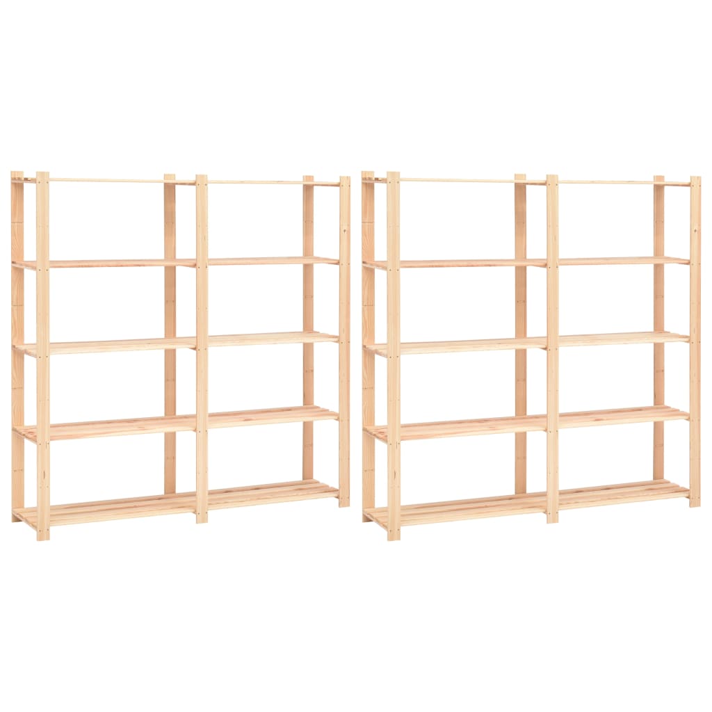 Étagère De Stockage 5 Niveaux 170X38X170 Cm Pin Solide 500 Kg