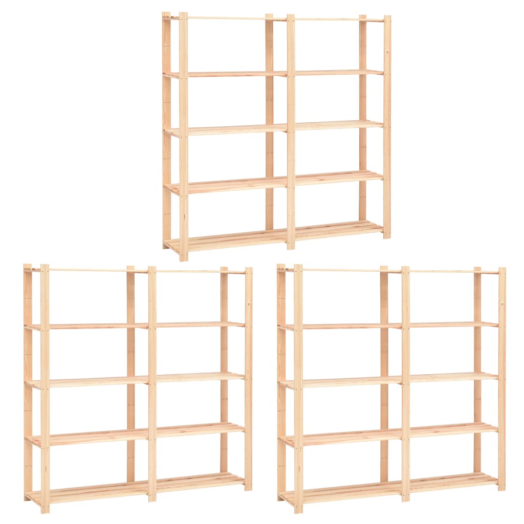 Étagère De Stockage 5 Niveaux 170X38X170 Cm Pin Solide 500 Kg