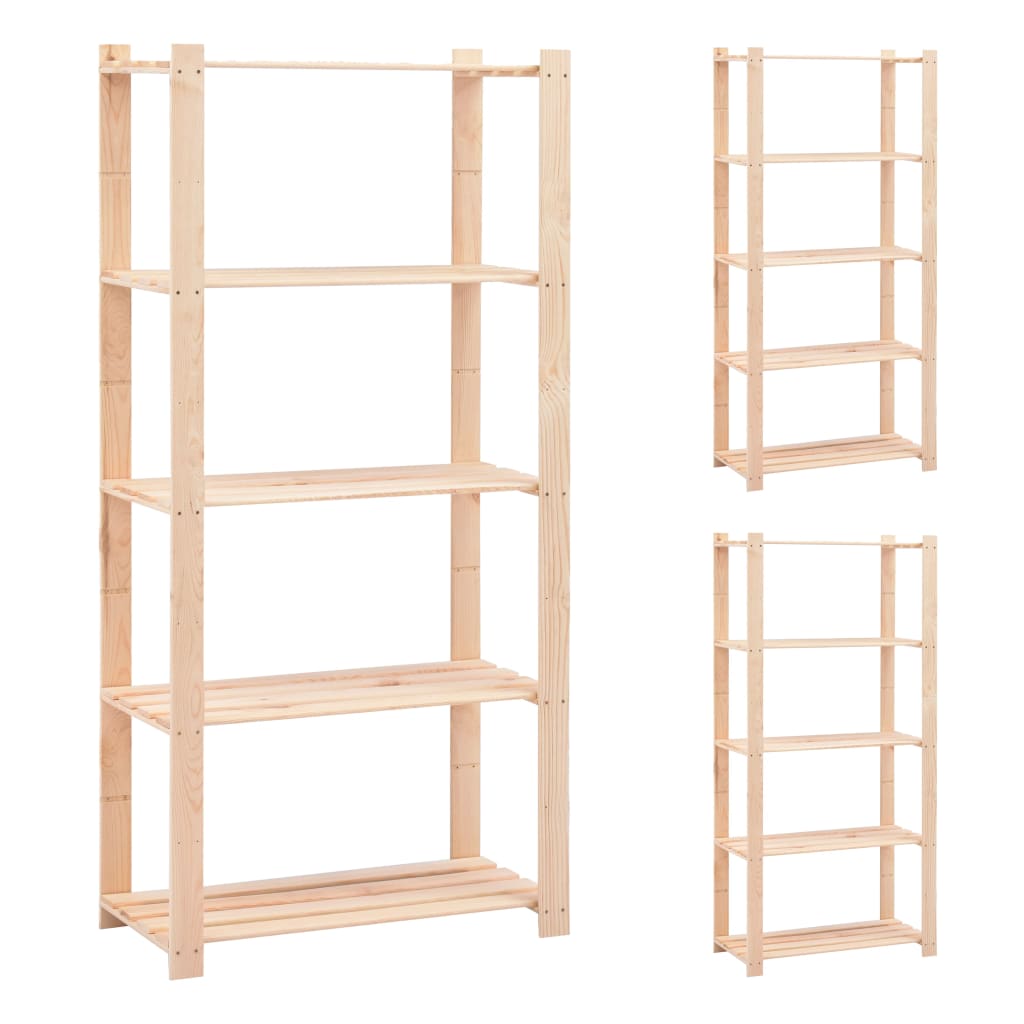 Étagère De Stockage 5 Niveaux 80X38X170 Cm Pin Solide 250 Kg