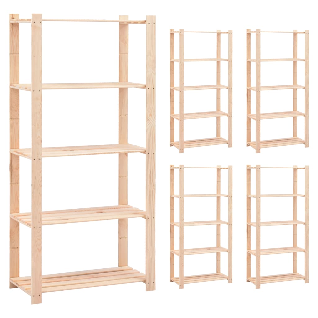 Étagère De Stockage 5 Niveaux 80X38X170 Cm Pin Solide 250 Kg