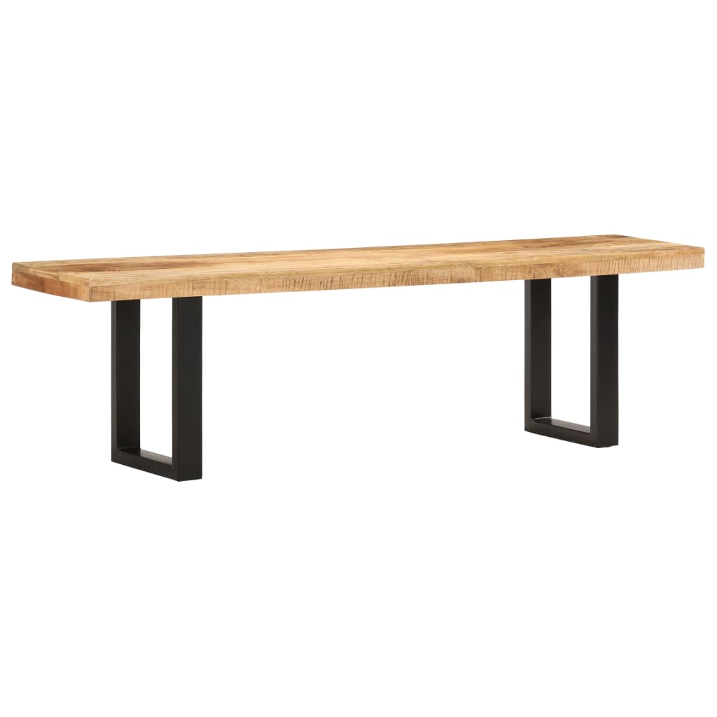 Banc 160 Cm Bois De Manguier Brut Massif Et Acier