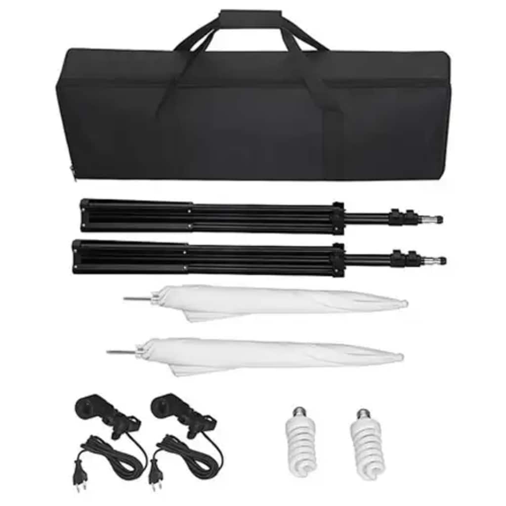 Kit De Studio Photo Avec Toiles De Fond, Lampes Et Parapluies
