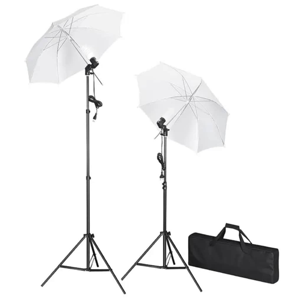 Kit De Studio Photo Avec Toiles De Fond, Lampes Et Parapluies