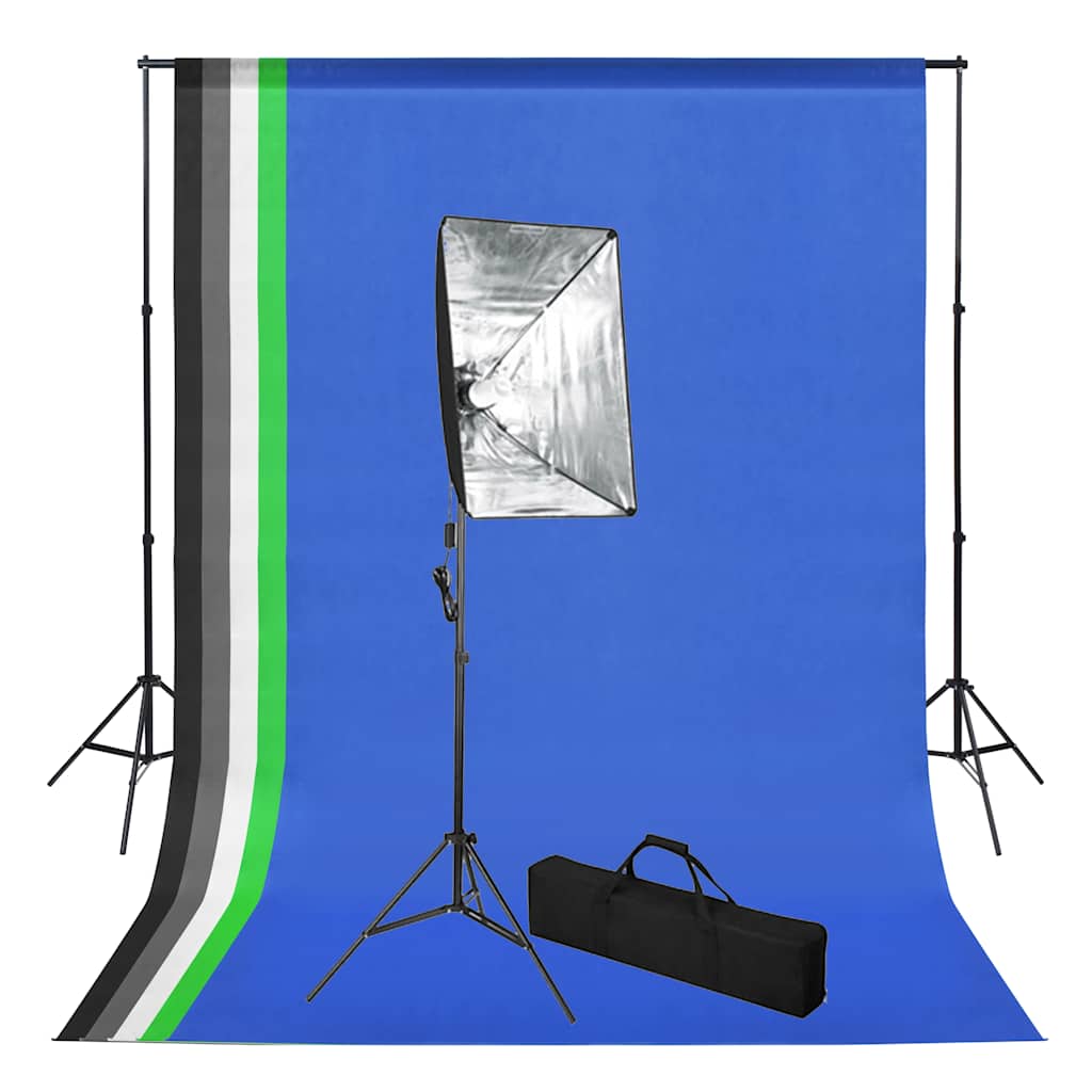 Kit De Studio Photo Avec Toile De Fond Et Boîte À Lumière
