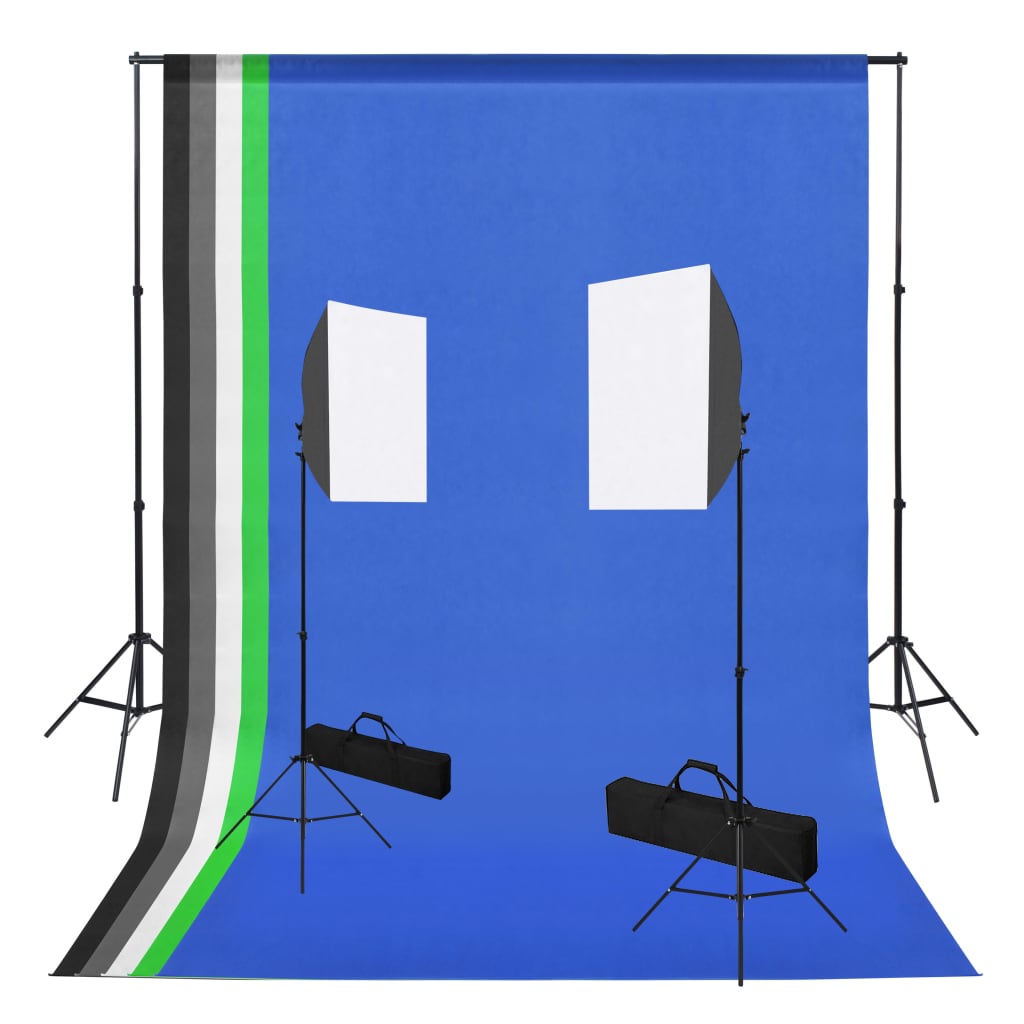 Kit De Studio Photo Avec Boîte À Lumière Et Toiles De Fond