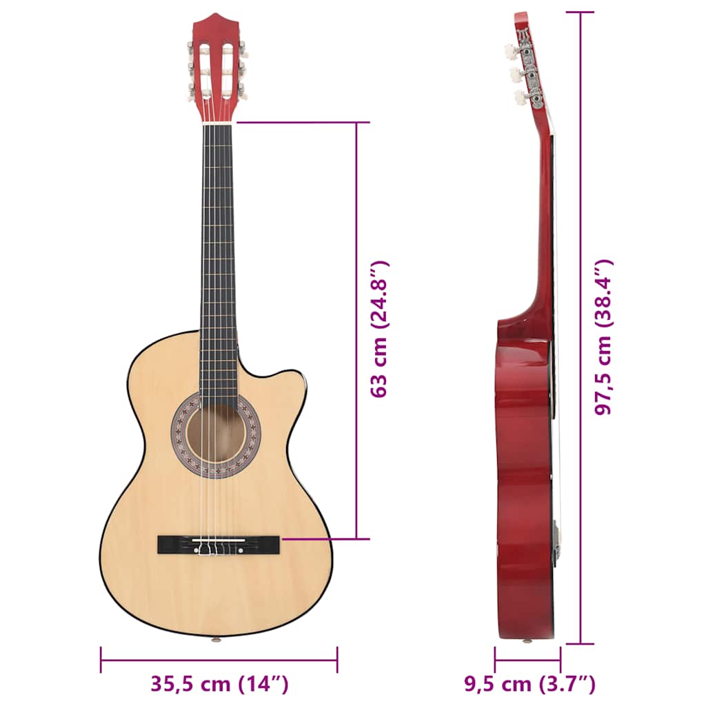 Jeu De Guitare 12 Pcs Acoustique Pan Coupé Western 6 Cordes