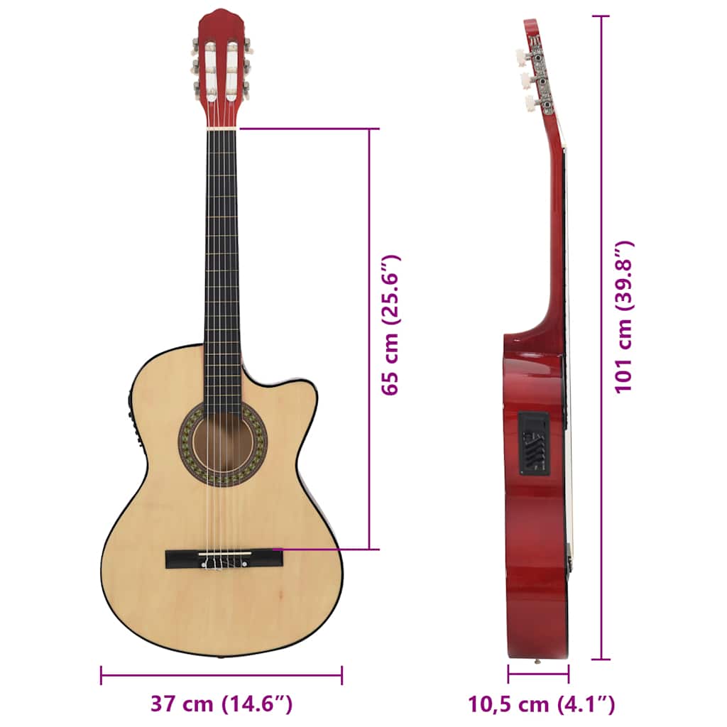Guitare Découpée Classique Occidentale Avec Égaliseur 6 Cordes
