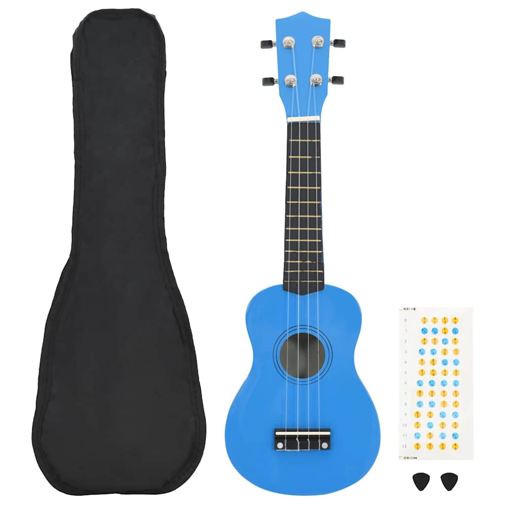 Jeu De Ukulélé Soprano Avec Sac Pour Enfants Bois Foncé