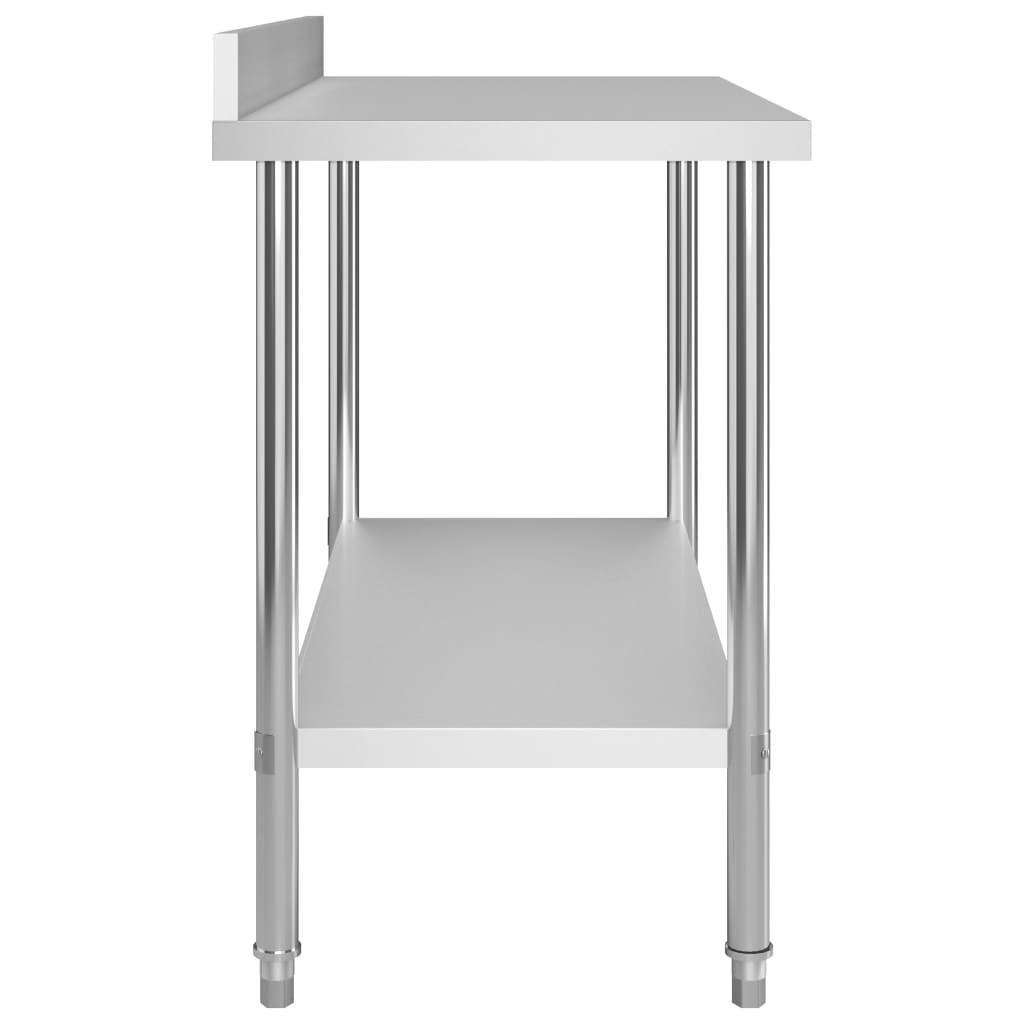 Table De Travail De Cuisine Avec Étagère 120X60X120 Cm Inox