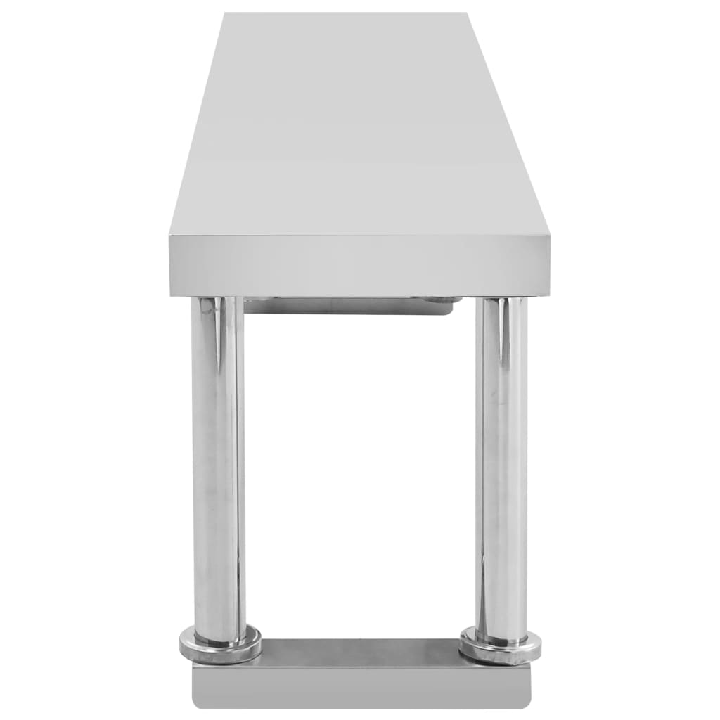 Table De Travail De Cuisine Avec Étagère 120X60X120 Cm Inox
